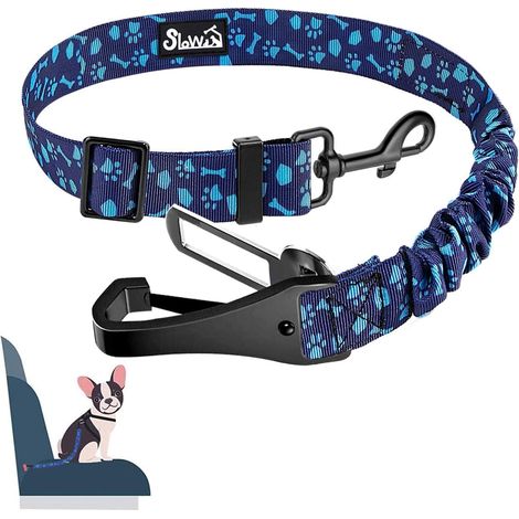 Hunde Sicherheitsgurt für Auto mit Ruckdämpfung, 70cm Blau (1/5)