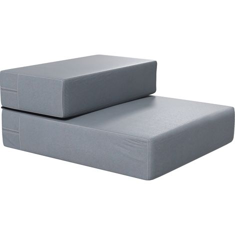 Rampe pour animaux tapis pour animaux 2 marches pliable rampe pour chien rampe tapis pour chats et chiens gris L45 x l39 x H20 cm