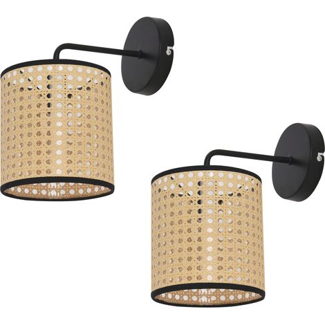 Wandleuchte Southend 2er Set Rattan-Optik [lux.pro]