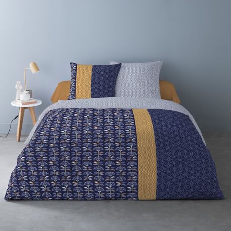 Housse de couette 240x220 CARLOS + 2 taies Percale de coton (1/3)
