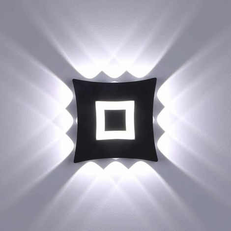 GABRIELLE - Aplique de pared LED COB moderno para exterior, 18 W, aluminio, resistente al agua IP65, luz blanca fría de 6000 K, para jardín, pasillo, dormitorio, color negro (1/5)