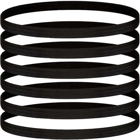 KOMUNJ Lot de 6 bandeaux de sport élastiques antidérapants en silicone, pour le yoga, pour femmes et hommes. (1/5)