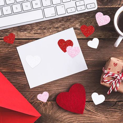 Sticker Coeur - En Mousse EVA Auto-Adhésif - Étanche et Résistant aux UV - Pour Décoration Festive, Carnet, Ordinateur Portable, Tablettes - Lot de 120 (1/5)