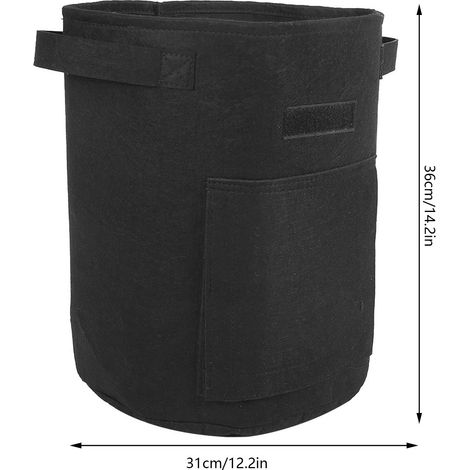 Lot de 2 sacs de culture pour plantes et fleurs, outils de jardinage pour la culture de fruits et légumes, pots de culture noirs (1/5)