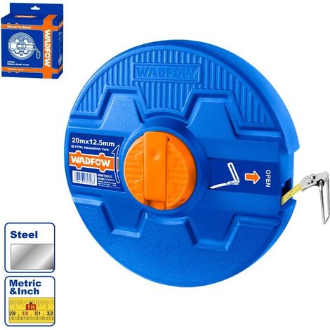 Nastro metrico retrattile in acciaio Wadfow 20m x 12.5mm (1/3)