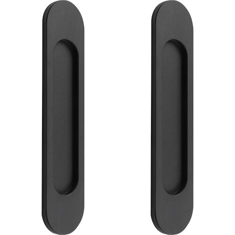 Tirador adhesivo para puertas, no requiere taladrar, 14,8 cm, aluminio negro, paquete de 2, para puertas correderas, de cristal o de cocina. (1/5)