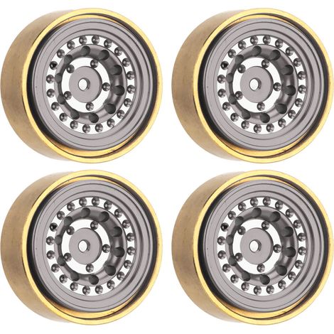 Satz mit 4 professionellen Beadlock-Gewichtsblöcken aus Aluminiumlegierung und Messing für Watchman FMS FCX24 1/18 und 1/24 RC-Räder (Titan). (1/5)