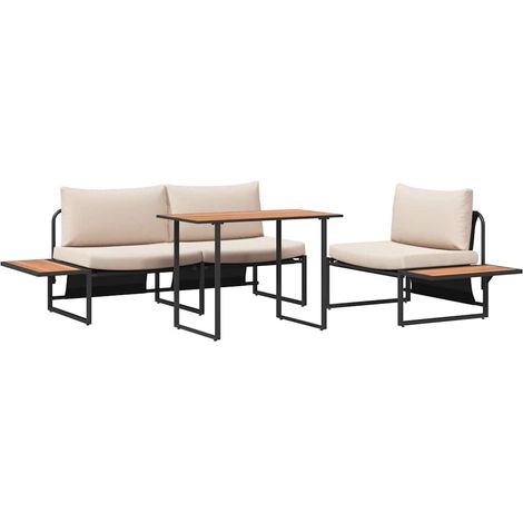 Maison Exclusive - Set da Pranzo per Giardino 3 pcs Talpa Acciaio