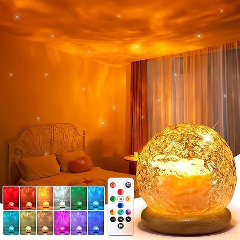 Projecteur Ciel Étoilé, Aurore Boréale Coucher de Soleil Vagues d'Océan Effets Lumineux, Télécommande USB, Déco Chambre (1/5)