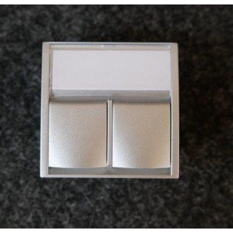 Enjoliveur prise reseau double RJ45 couleur aluminium 45x45mm Infra+ ALTIRA