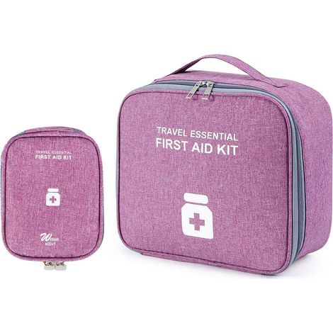 2 pièces Sac à médicaments de Grande capacité Sac à Pharmacie de Voyage, Sac de Premiers Secours Portable, Sac médical étanche, Sac de Stockage de médicaments d'urgence pour l'école/Le Camping/Maison (1/5)
