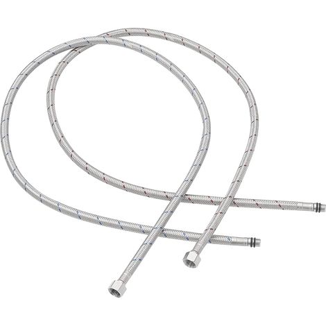 Flexible(s) d'alimentation de robinet en acier inoxydable tressé 40 pouces 3/8 Comp x connecteur mâle M10 2 pièces (1/5)