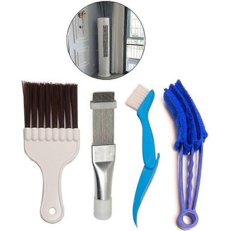 Ensemble de 4 brosses de nettoyage pour ailettes de condenseur de climatiseur, usage domestique (1/4)