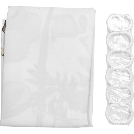 Rideau de douche fleuri à 12 crochets, motif aquarelle botanique, style moderne chauve-souris. (1/5)