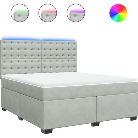 Maison Exclusive - Giroletto a Molle con Materasso Grigio Chiaro 180x200cm Velluto