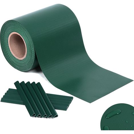 Frangivista Recinzione in PVC Verde , Telo Oscurante per Balcone 19cm x 35m, Strisce Protezione della Privacy per Giardino Incluse 25 clip di fissaggio