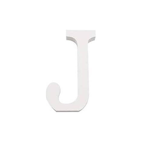 Letra J madera decorativo 11 cm  Blanco (1/3)