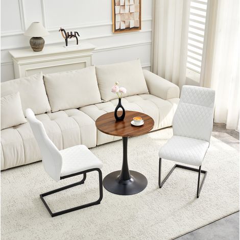 MEUBLIV Ensemble table et chaises 60 cm blanc et noir – 1 table, 2 chaises (1/5)