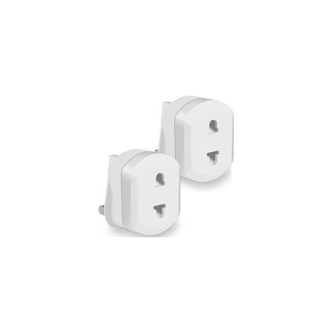 Lot de 2 convertisseurs de prise EU/US 2 broches vers UK 3 broches avec adaptateur à fusible 13 A Blanc (1/5)