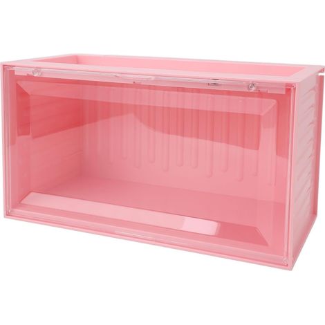 Vitrine de Mini Figurines avec Lumière Vitrine en Acrylique Anti-poussière à 2 Niveaux pour Figurines d'action à Collectionner, Allumage Automatique (Pink) (1/5)