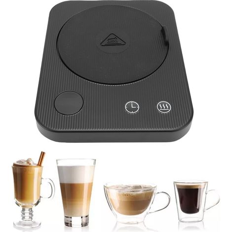 Calientatazas eléctrico con control de temperatura (55/70/80 °C), apagado automático después de 2 a 12 horas, panel de control grande para todas las tazas, ABS/PP (1/5)