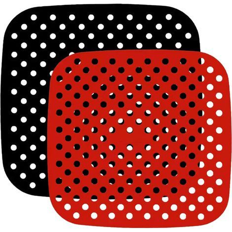 2er-Pack wiederverwendbare Silikon-Heißluftfritteusen-Einlagen mit magnetischer Luftzufuhr