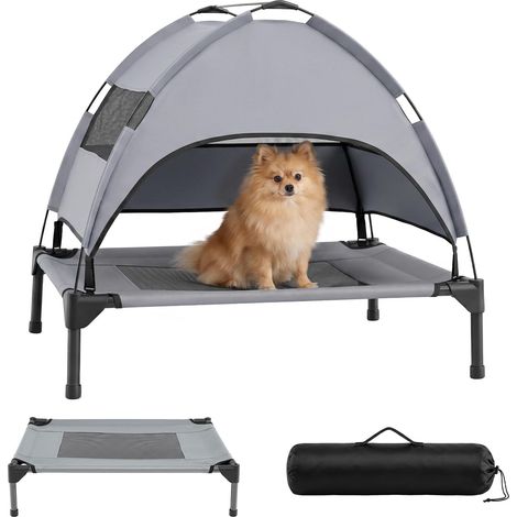 COSTWAY Brandina per Cani Rialzata con Tettuccio Rimovibile(78,5x63x70cm) (1/5)
