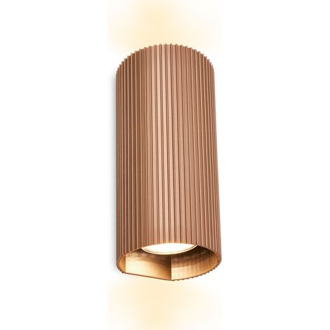 Briloner Lampe murale up/downlight 8,5 x 20 x 8 cm douille GU10 max. 9 W texture striée café - Applique murale pour salon chambre couloir