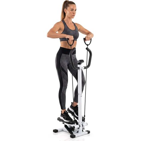 Adjustable Stepper with Handlebars & Resistance Bands