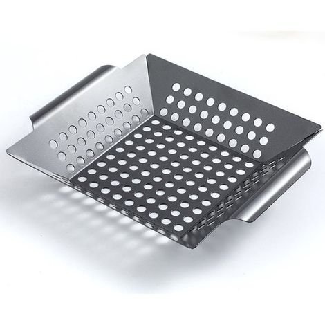 Grillbesteck-Set – Abtropfschale für Grillspieß aus Edelstahl, Campinggrillplatte, Backformen und Bräter-Zubehör (1/2)