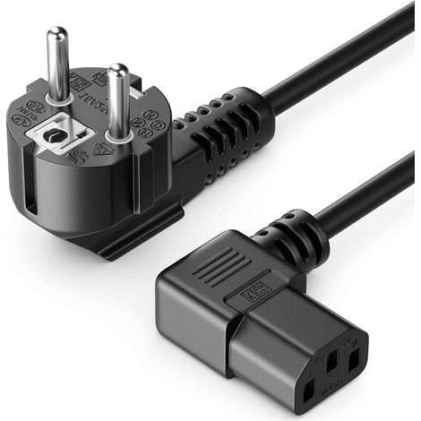 Cable de alimentacion CPU CEE7/M-C13/H acodado 2 M Negro (1/3)