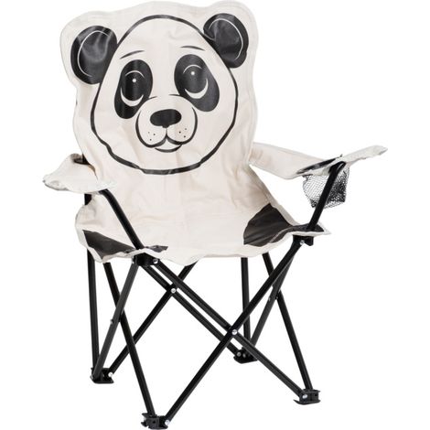 Linder Exclusiv Campingstuhl für Kinder Klappstuhl Gartenstuhl Kind Klappsessel Kinderklappstuhl Pandabär