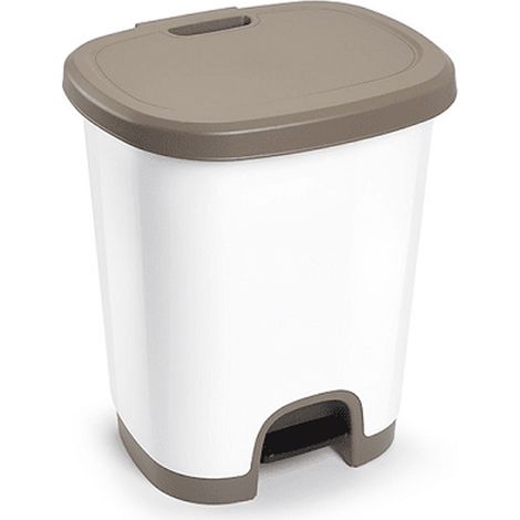 Cubo basura plastico apertura pedal 27 Litros Marron (1/4)