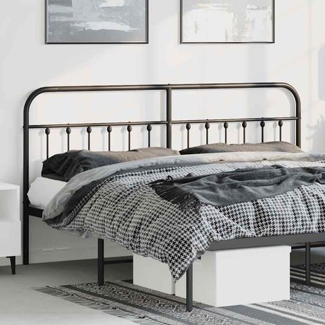 Tête de lit métal-Panneau de lit-Accessoire de Lit noir 193 cm 368468 (1/5)