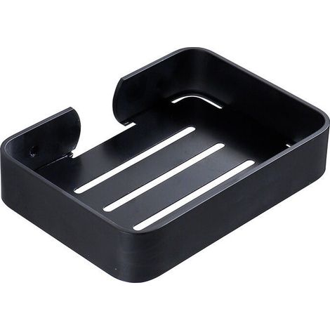 Portasapone quadrato da parete in alluminio nero Portasapone (1/3)