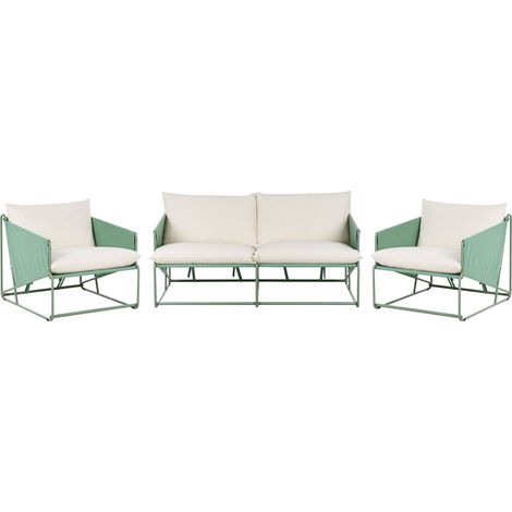 Garden Sofa Set 4 Seater PONTE Metal Green