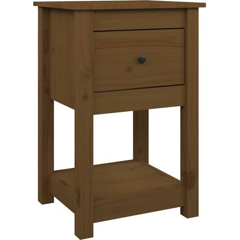 Maison Exclusive - Mesita de noche madera maciza de pino marrón m (1/5)