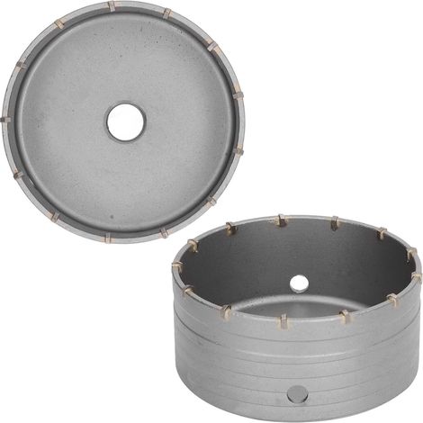 La scie cloche SDS Plus pour béton, avec raccord rapide et foret à percussion de 110 mm, est idéale pour la maçonnerie, le béton, le ciment et autres matériaux, offrant un perçage rapide et efficace. (1/5)