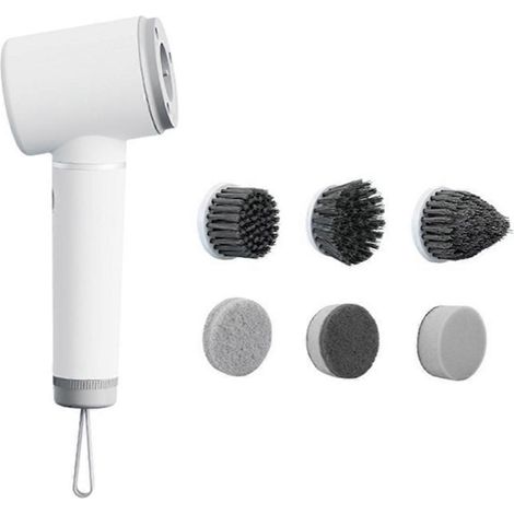 Mini brosse de nettoyage électrique, brosse à piles, brosse multifonctionnelle pour murs, carrelage, sols et cuisine (1/4)