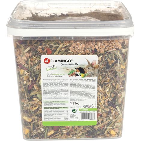 Friandise Mélange d'herbes Énergie Hompie seau 1,7 kg pour Lapin et Rongeur - Flamingo (1/3)