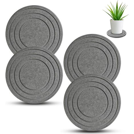 Lot de 4 soucoupes à séchage rapide de 17,8 cm pour pots de fleurs, plateau de terre de diatomée, bac récupérateur d'eau pour plantes en pot (gris) (1/5)