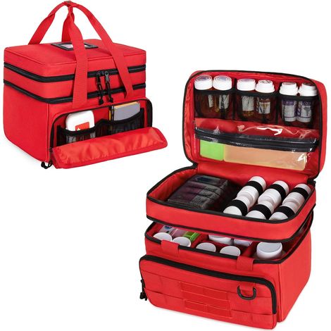 Sac de Rangement Médical Trousse de Premiers Secours Tactique, Rouge (1/5)