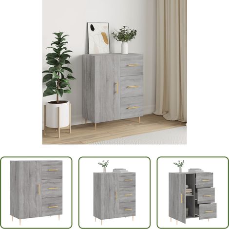 Holzwerkstoff - Sideboard Grau Sonoma 69,5x34x90 cm Holzwerkstoff (1/5)