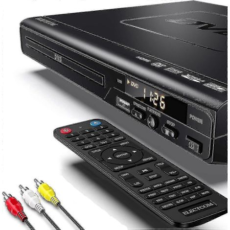 Lecteur DVD pour TV, lecteur Blu-ray avec télécommande et câble HDMI (chiffon de nettoyage inclus)