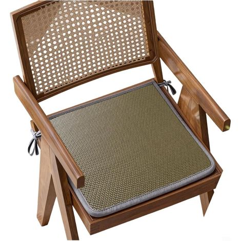 Tapis de siège de voiture en rotin synthétique respirant, antidérapant, 40 x 40 cm (vert) (1/5)