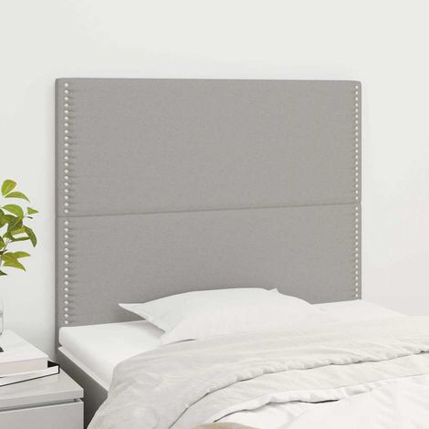 Tête de lit 90 x 5 x 118/128 cm, tissu polyester gris clair, hauteur réglable, 10.5kg - PANGIVO (1/5)
