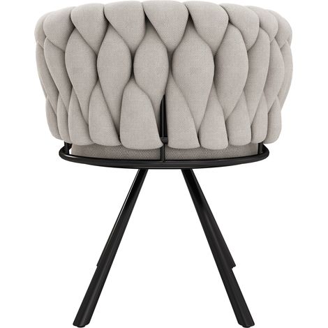Set mit 2 drehbaren Esszimmerstühlen aus Leinen in Beige und Schwarz MODENUIT (1/5)