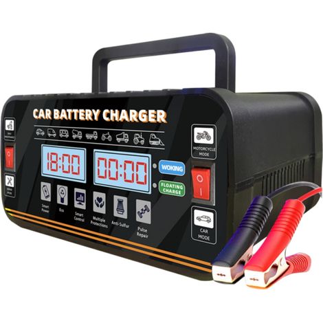 Chargeur de Batterie Intelligent 12V/24V Automatique - Réparation par Impulsion à 5 Étapes et Écran Numérique - Pour Auto, Moto, Camion (Plomb-Acide/AGM/GEL/EFB) (1/5)