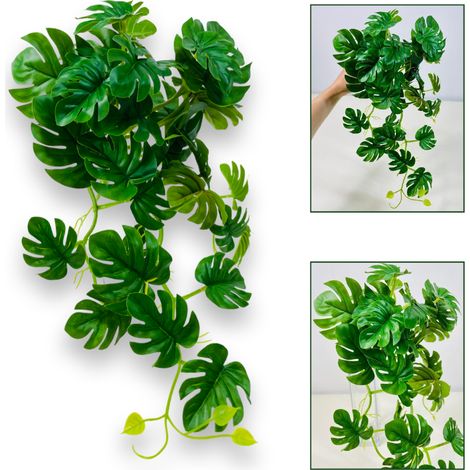 Ghirlanda di foglie di monstera, bouquet di foglie di monstera 45 cm verde (1/5)