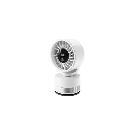 Wiederaufladbarer USB-Tischventilator, Wandventilator mit Saugnapf und LED-Anzeige, Weiß (1/5)